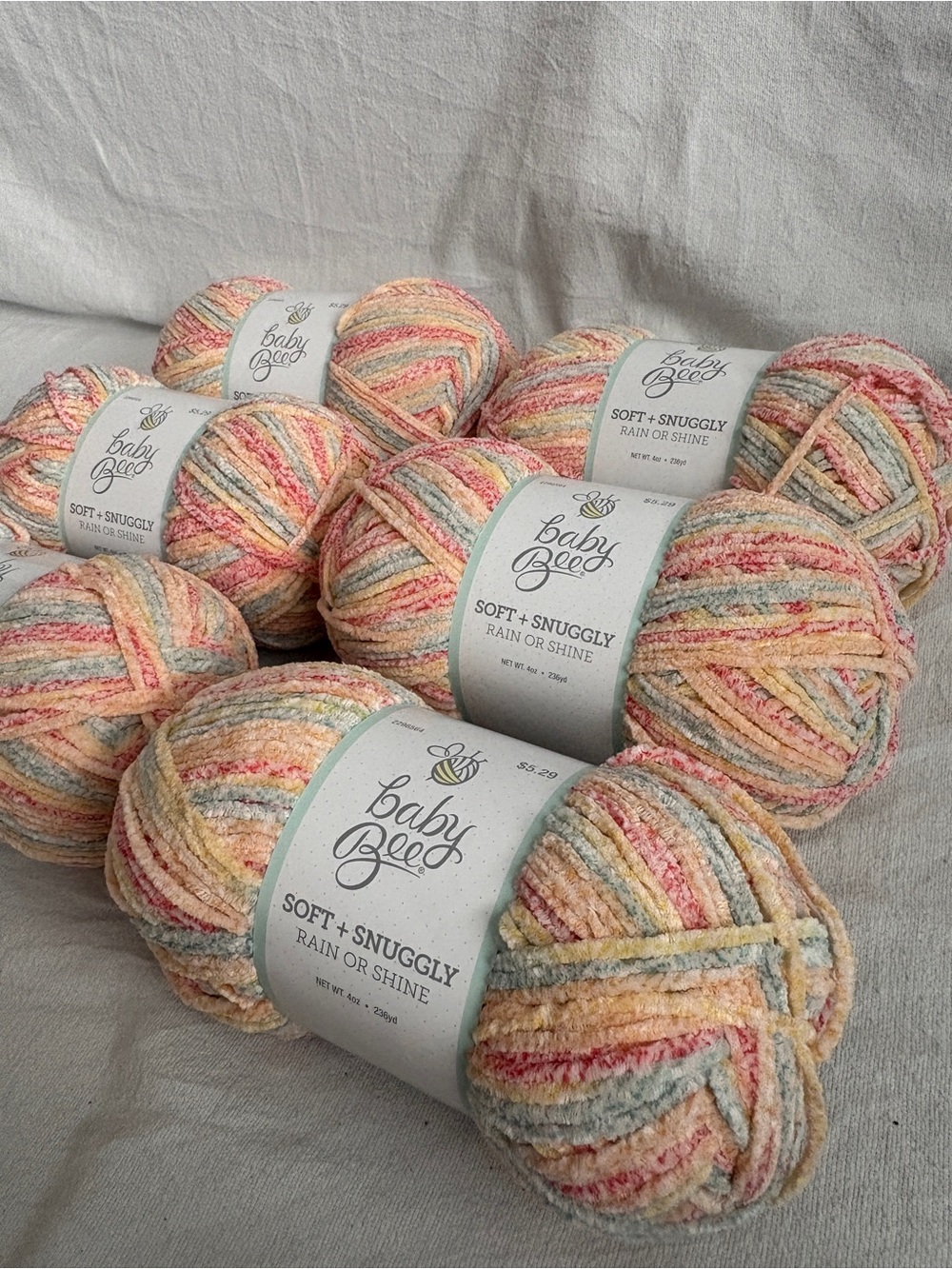 Baby Bee Soft + Snuggly Multi-Color Yarn - Pastel Stripe - Picture 4 of 6